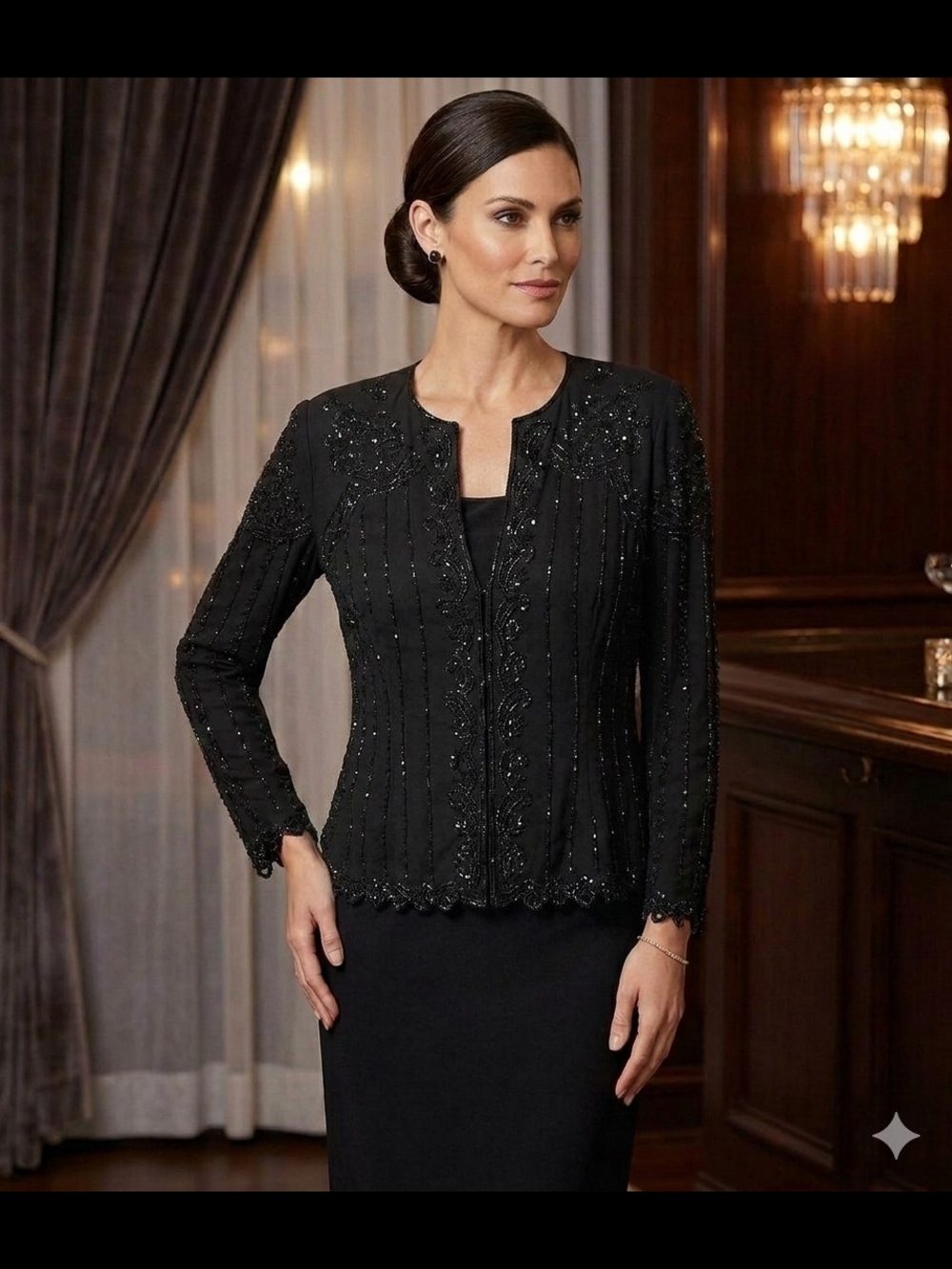 R&M Richards Black and White Label Blouse